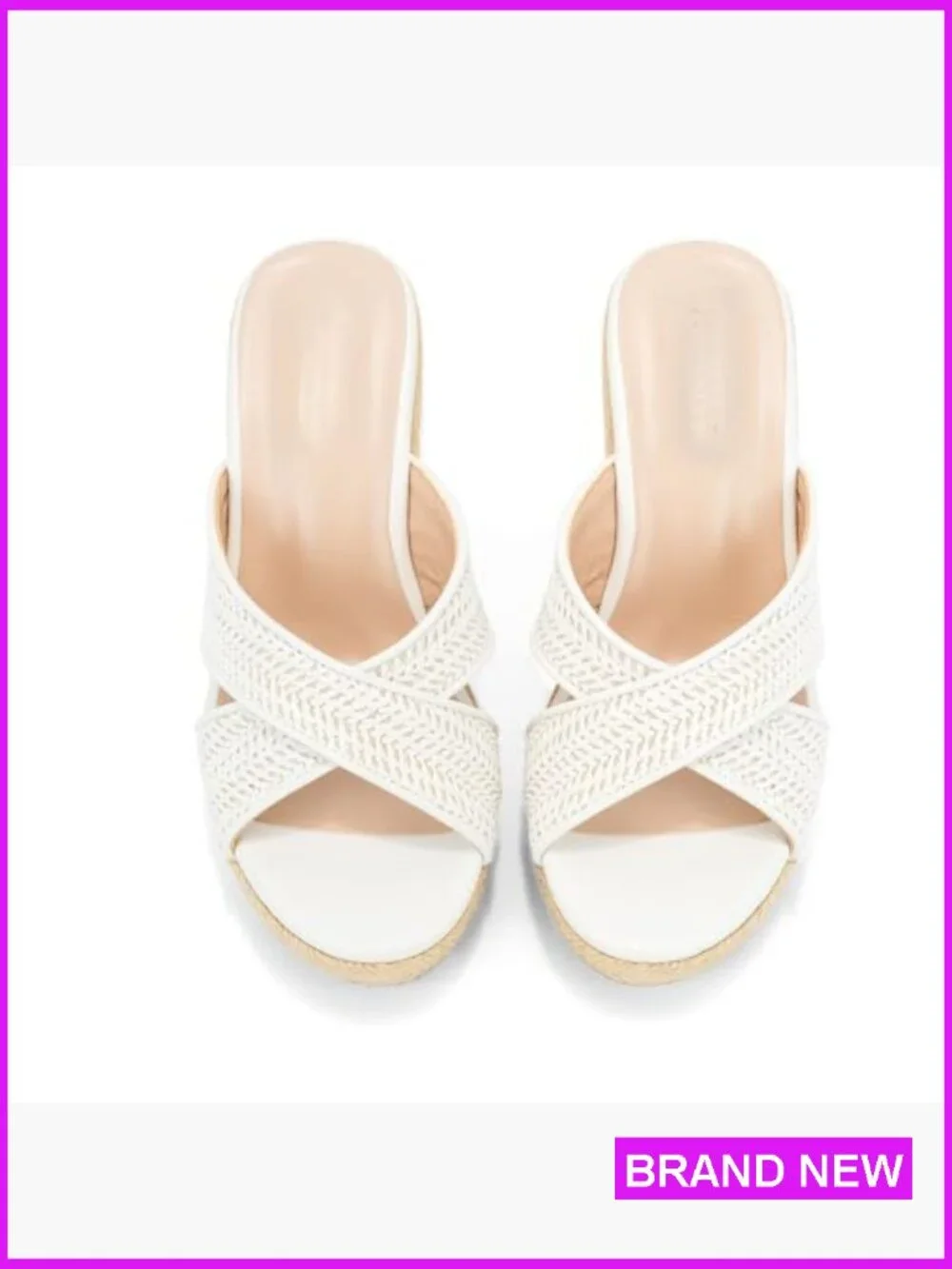 Woven Raffia Wedge Platform Sandals Espadrilles Summer Boho Slingback Heels